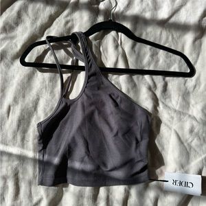 One shoulder Gray Crop top